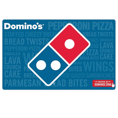 DOMINO'S<sup>&reg;</sup> $25 Gift Card - Domino’s is more than pizza! Try one of three varieties of stuffed cheesy bread, a delicious variety of Domino’s ArtisanTM specialty pizzas, Oven Baked Sandwiches, Parmesan Bread Bites, or Chocolate Lava Crunch Cakes.