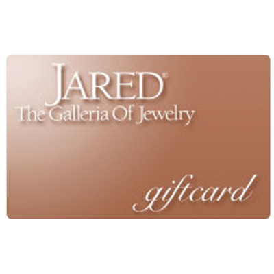 JARED THE GALLERIA OF JEWELERS<sup>&reg;</sup> $25 Gift Card – Use this card to buy fine jewelry and gifts from Jared! The store for diamond jewelry, rings, earrings, necklaces, and more!
