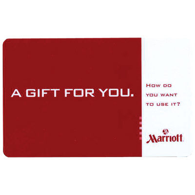 MARRIOTT<sup>&reg;</sup> $100 Gift Card - Enjoy a host of services from accommodations to dining or merchandise from ShopMarriott.com with this $100 gift card.