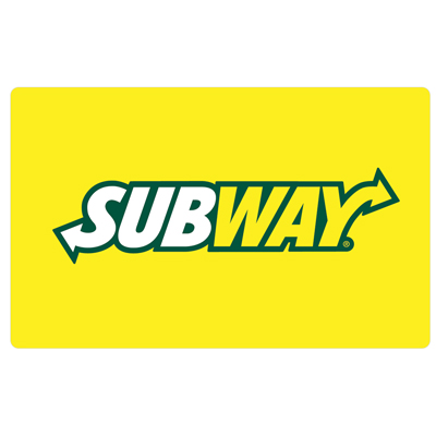 SUBWAY<sup>&reg;</sup> $25 Gift Card – Use this card to buy hot and cold sandwiches, salads and cookies!