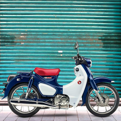 HONDA<sup>®</sup> Super Cub C125 ABS - Great for day-to-day transportation or just riding enjoyment, the Super Cub C125 ABS celebrates the legendary Super Cub heritage. Features a air-cooled single-cylinder four-stroke engine, helical primary gear and high-quality crank-journal bearing for noise reduction, steel frame, high-density urethane seat and more. LED lighting adds a modern touch. One-channel ABS standard.